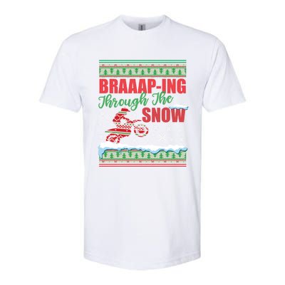 Braaap Through The Snow Ugly Motocross Christmas Softstyle CVC T-Shirt