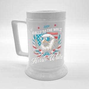 Ballz To The Walz Harris Walz 2024 Sunglasses Eagle Election Beer Stein