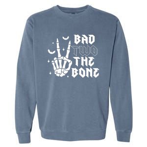 Bad Two The Bone Birthday 2nd 2 Years Old Birthday Garment-Dyed Sweatshirt