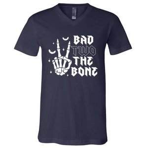 Bad Two The Bone Birthday 2nd 2 Years Old Birthday V-Neck T-Shirt