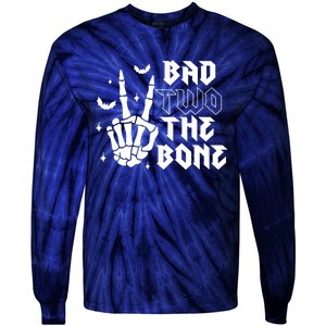 Bad Two The Bone Birthday 2nd 2 Years Old Birthday Tie-Dye Long Sleeve Shirt