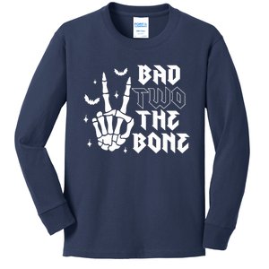 Bad Two The Bone Birthday 2nd 2 Years Old Birthday Kids Long Sleeve Shirt