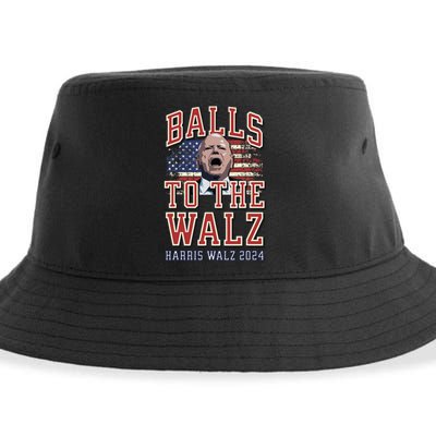 Balls To The Walz Harris Walz 2024 Sustainable Bucket Hat