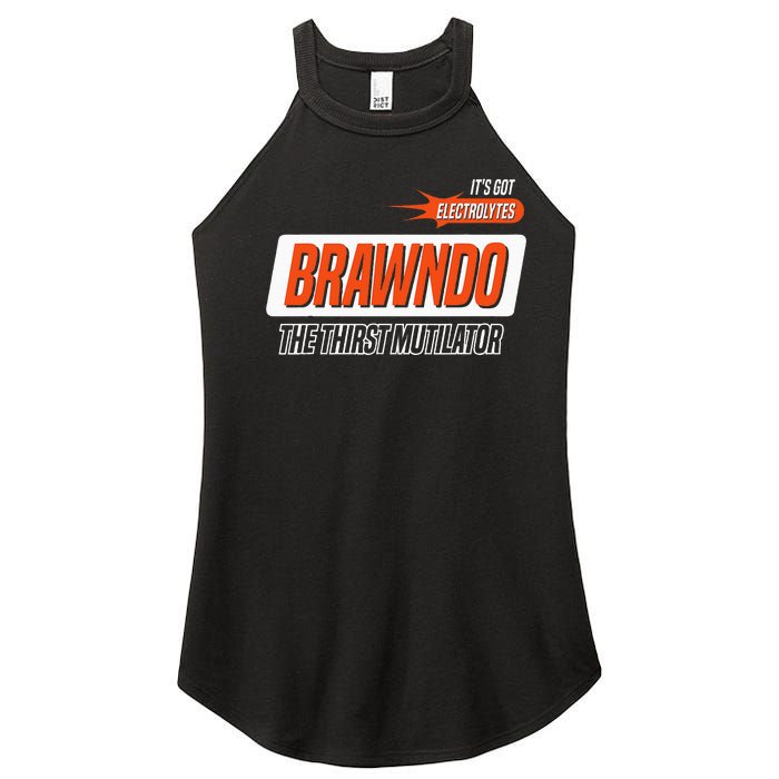 Brawndo The Thirst Mutilator Women’s Perfect Tri Rocker Tank