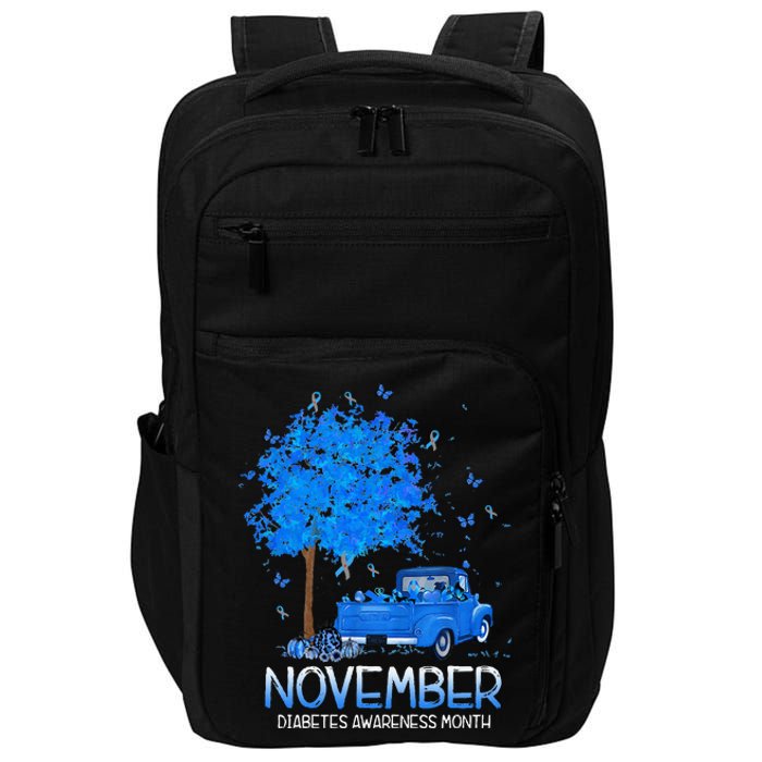 Blue Tree Truck Pumpkin November Diabetes Awareness Month Impact Tech Backpack