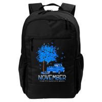 Blue Tree Truck Pumpkin November Diabetes Awareness Month Daily Commute Backpack