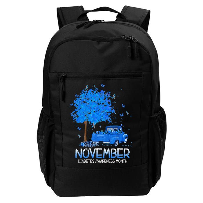 Blue Tree Truck Pumpkin November Diabetes Awareness Month Daily Commute Backpack