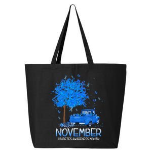 Blue Tree Truck Pumpkin November Diabetes Awareness Month 25L Jumbo Tote