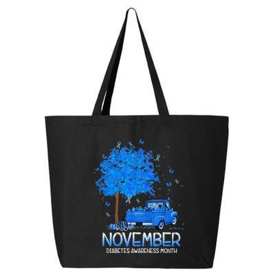 Blue Tree Truck Pumpkin November Diabetes Awareness Month 25L Jumbo Tote