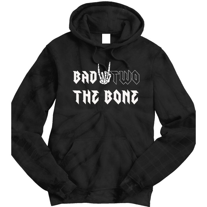 Bad Two The Bone Birthday 2nd 2 Years Old Birthday Boy Girl Tie Dye Hoodie