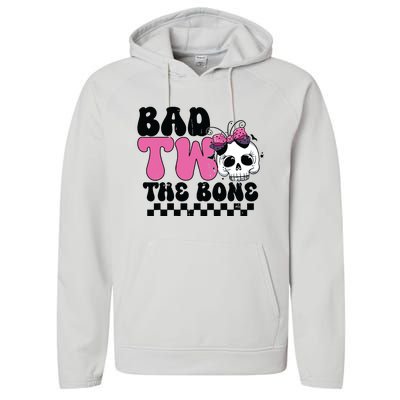 Bad Two The Bone Birthday 2nd Halloween Birthday Performance Fleece Hoodie