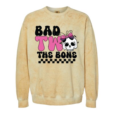 Bad Two The Bone Birthday 2nd Halloween Birthday Colorblast Crewneck Sweatshirt