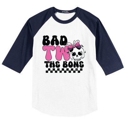 Bad Two The Bone Birthday 2nd Halloween Birthday Baseball Sleeve Shirt