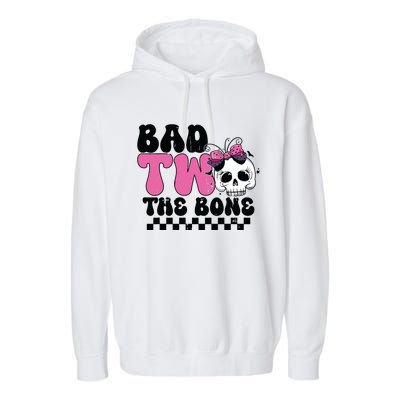 Bad Two The Bone Birthday 2nd Halloween Birthday Garment-Dyed Fleece Hoodie