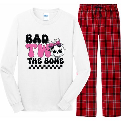 Bad Two The Bone Birthday 2nd Halloween Birthday Long Sleeve Pajama Set