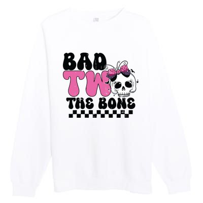 Bad Two The Bone Birthday 2nd Halloween Birthday Premium Crewneck Sweatshirt