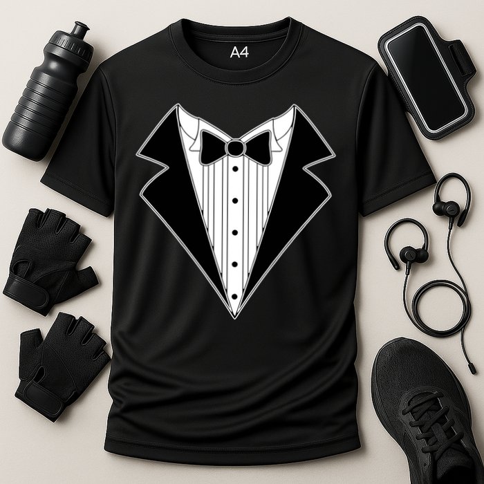 Black Tux Tuxedo boy retro Cooling Performance Crew T-Shirt