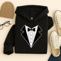 Black Tux Tuxedo boy retro Hoodie