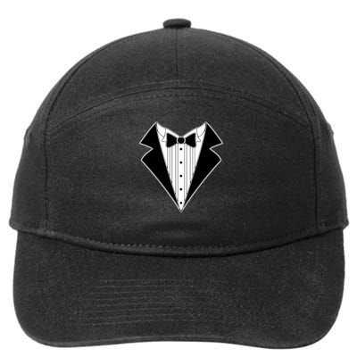 Black Tux Tuxedo boy retro 7-Panel Snapback Hat