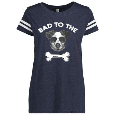 Bad To The Bone Funny Jack Russell Terrier Enza Ladies Jersey Football T-Shirt