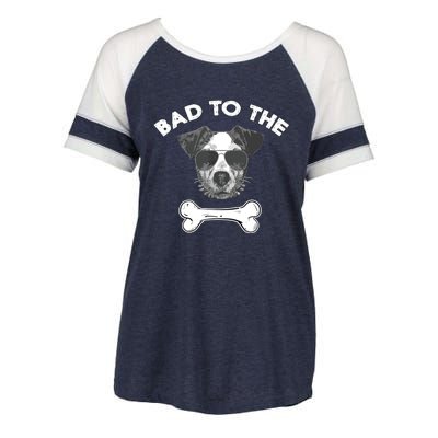 Bad To The Bone Funny Jack Russell Terrier Enza Ladies Jersey Colorblock Tee