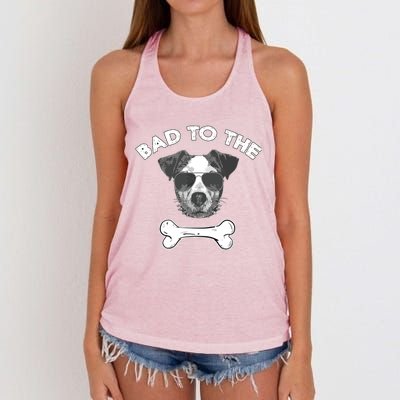 Bad To The Bone Funny Jack Russell Terrier Women's Knotted Racerback Tank