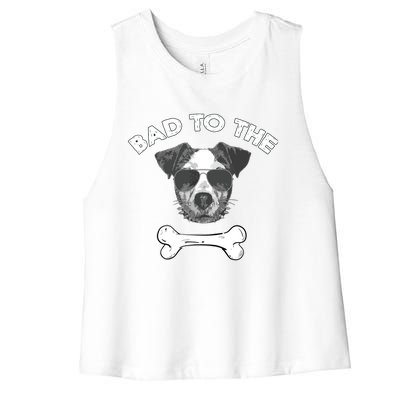 Bad To The Bone Funny Jack Russell Terrier Women's Racerback Cropped Tank