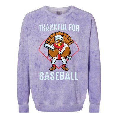 Baseball Turkey Thanksgiving Design Colorblast Crewneck Sweatshirt