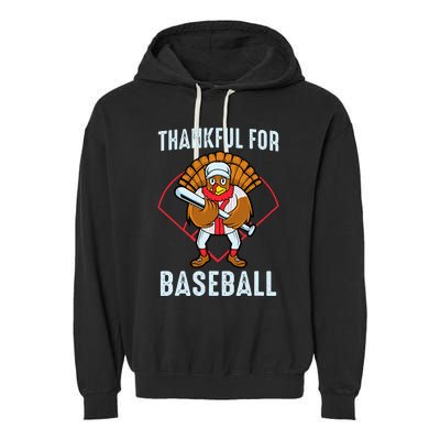 Baseball Turkey Thanksgiving Design Garment-Dyed Fleece Hoodie