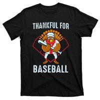 Baseball Turkey Thanksgiving Design T-Shirt