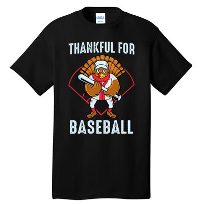 Baseball Turkey Thanksgiving Design Tall T-Shirt