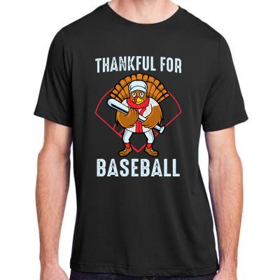 Baseball Turkey Thanksgiving Design Adult ChromaSoft Performance T-Shirt