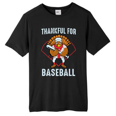 Baseball Turkey Thanksgiving Design Tall Fusion ChromaSoft Performance T-Shirt