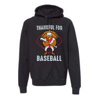 Baseball Turkey Thanksgiving Design Premium Hoodie