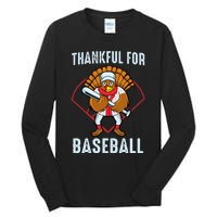 Baseball Turkey Thanksgiving Design Tall Long Sleeve T-Shirt