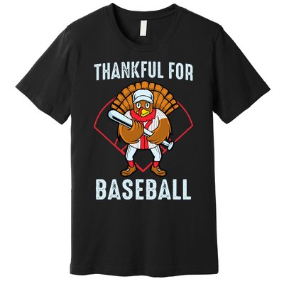 Baseball Turkey Thanksgiving Design Premium T-Shirt