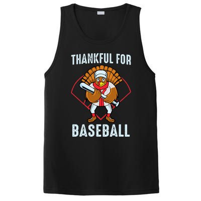 Baseball Turkey Thanksgiving Design PosiCharge Competitor Tank