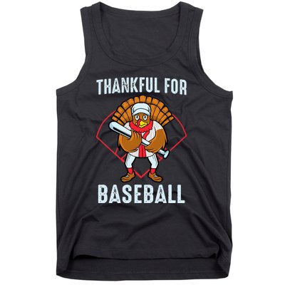 Baseball Turkey Thanksgiving Design Tank Top