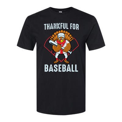 Baseball Turkey Thanksgiving Design Softstyle CVC T-Shirt