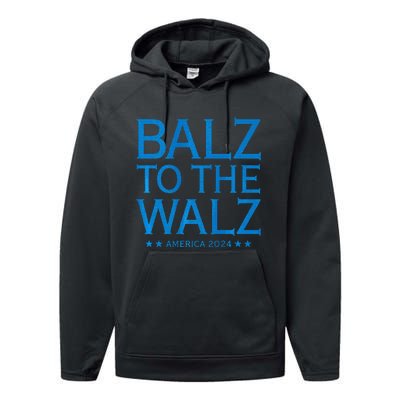 Balz To The Walz Harris Walz 2024 Performance Fleece Hoodie