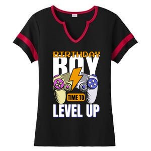 Birthday Time To Level Up Video Game Birthday Gamer Gift Ladies Halftime Notch Neck Tee