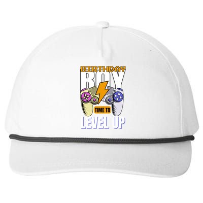 Birthday Time To Level Up Video Game Birthday Gamer Gift Snapback Five-Panel Rope Hat