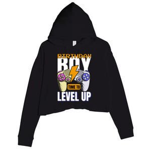 Birthday Time To Level Up Video Game Birthday Gamer Gift Crop Fleece Hoodie