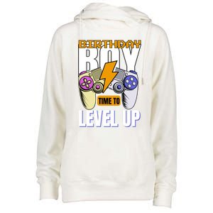 Birthday Time To Level Up Video Game Birthday Gamer Gift Womens Funnel Neck Pullover Hood