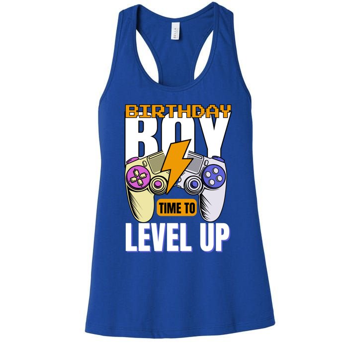 Birthday Time To Level Up Video Game Birthday Gamer Gift Women's Racerback Tank