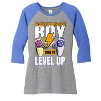 Birthday Time To Level Up Video Game Birthday Gamer Gift Women's Tri-Blend 3/4-Sleeve Raglan Shirt