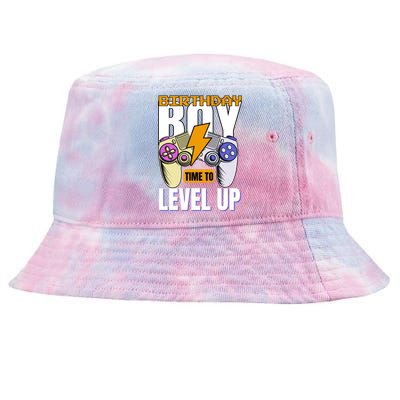 Birthday Time To Level Up Video Game Birthday Gamer Gift Tie-Dyed Bucket Hat