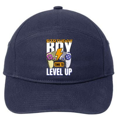 Birthday Time To Level Up Video Game Birthday Gamer Gift 7-Panel Snapback Hat