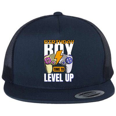 Birthday Time To Level Up Video Game Birthday Gamer Gift Flat Bill Trucker Hat