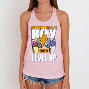 Birthday Time To Level Up Video Game Birthday Gamer Gift Women's Knotted Racerback Tank